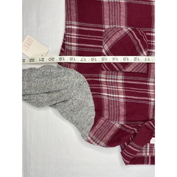 Make + Model Women XXS Snap Button Flannel Purple Plaid Long Sleeve - Picture 9 of 11